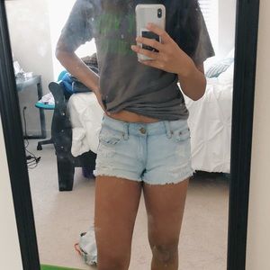 Light Wash American Eagle Low Rise Shorts